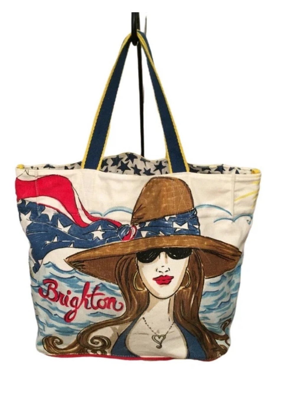 BRIGHTON Chic Ahoy Nautical Canvas Tote Bag NWT